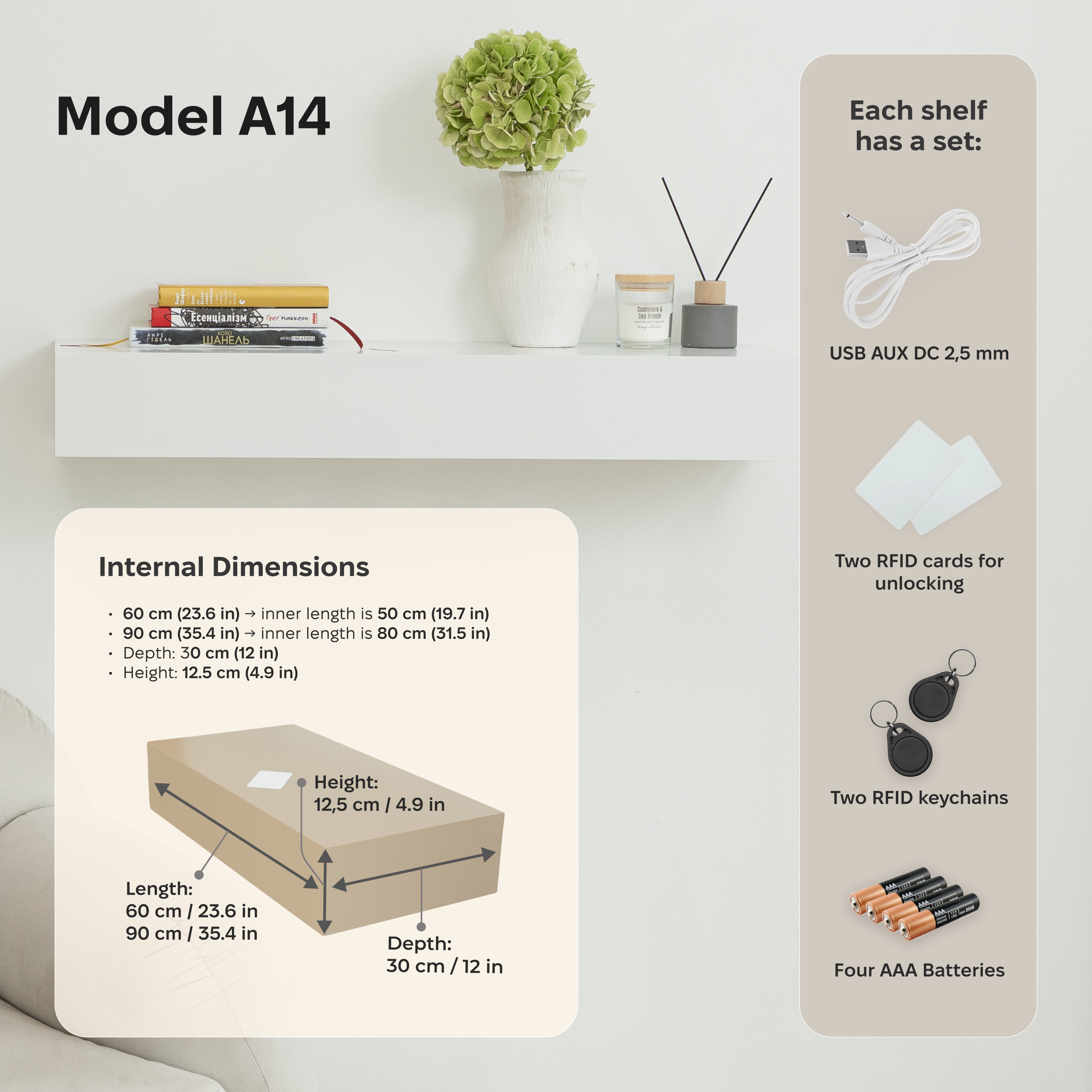 Smart Hidden Drawer Shelf A14