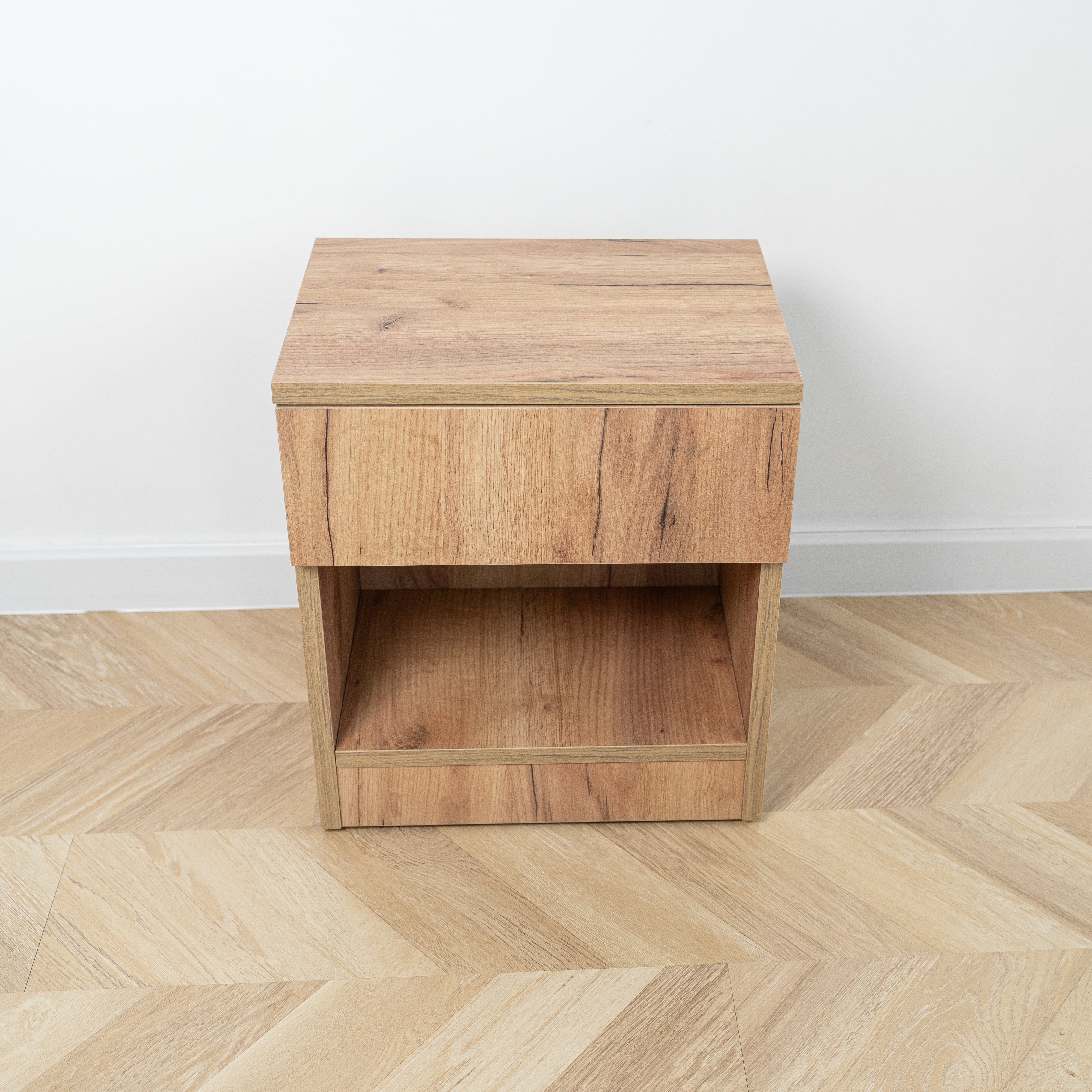 Moderner Nachttisch mit abschließbarem, verstecktem Stauraum – Golden Craft Oak