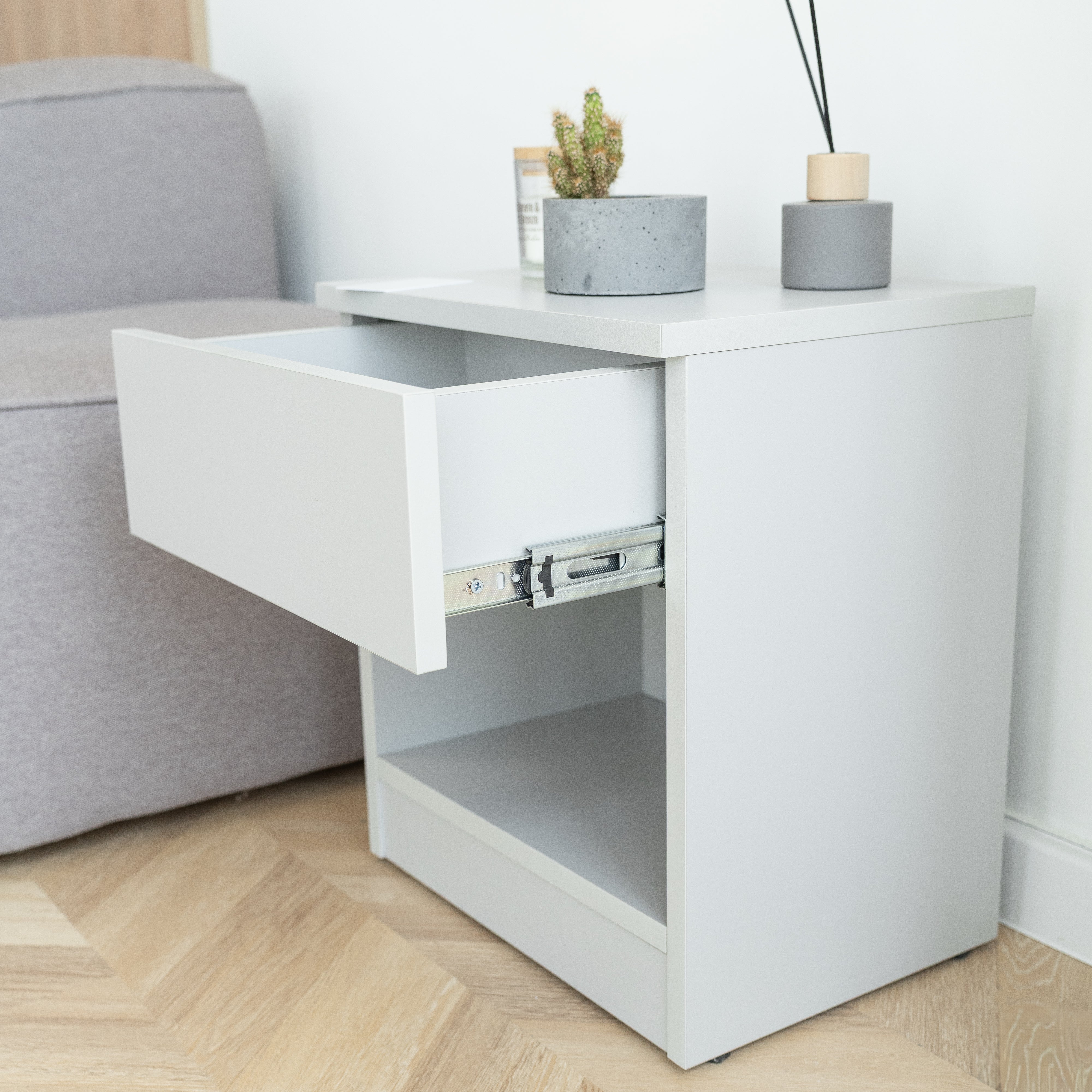 Modern Nightstand with Locked Hidden Storage B22