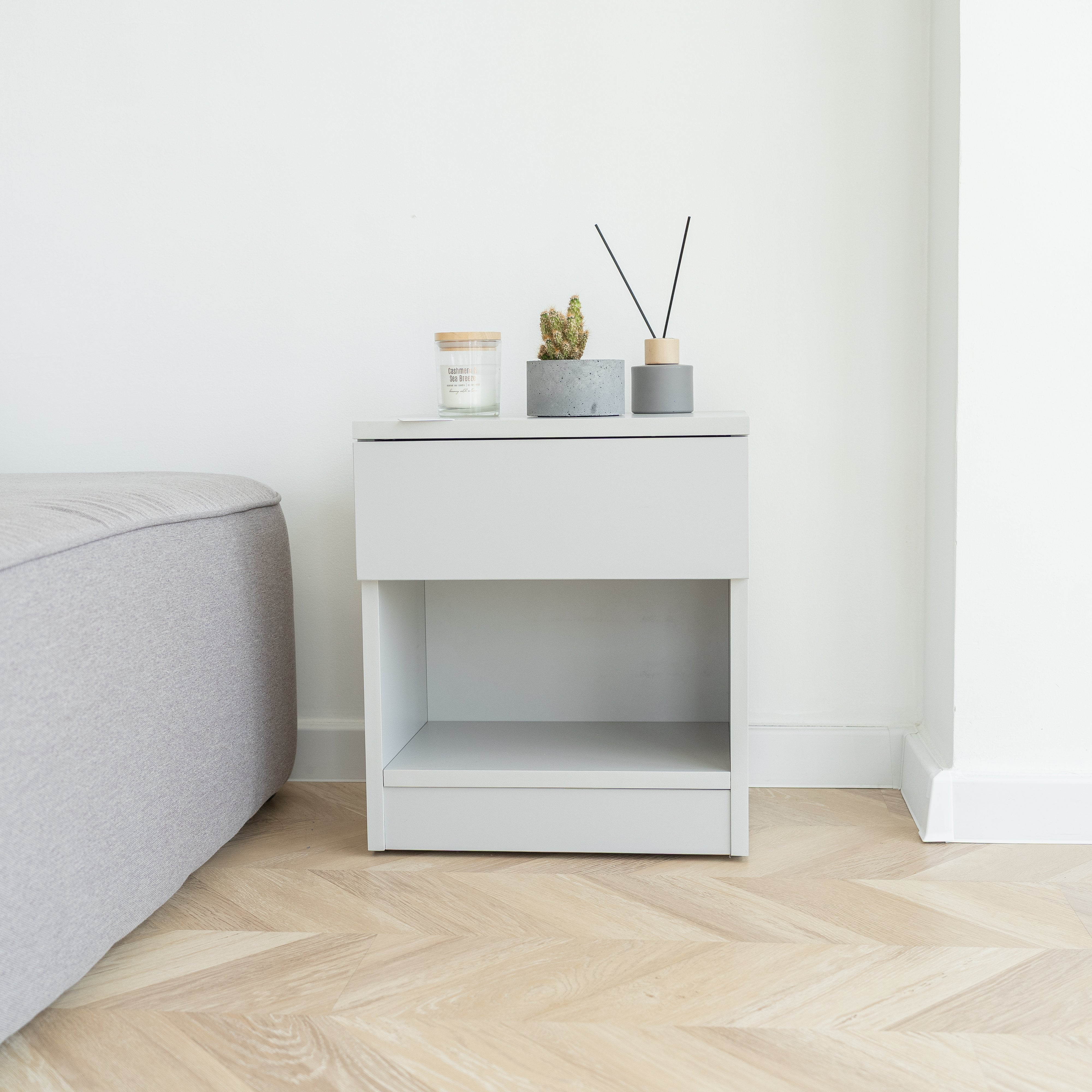 Modern Nightstand with Locked Hidden Storage B22