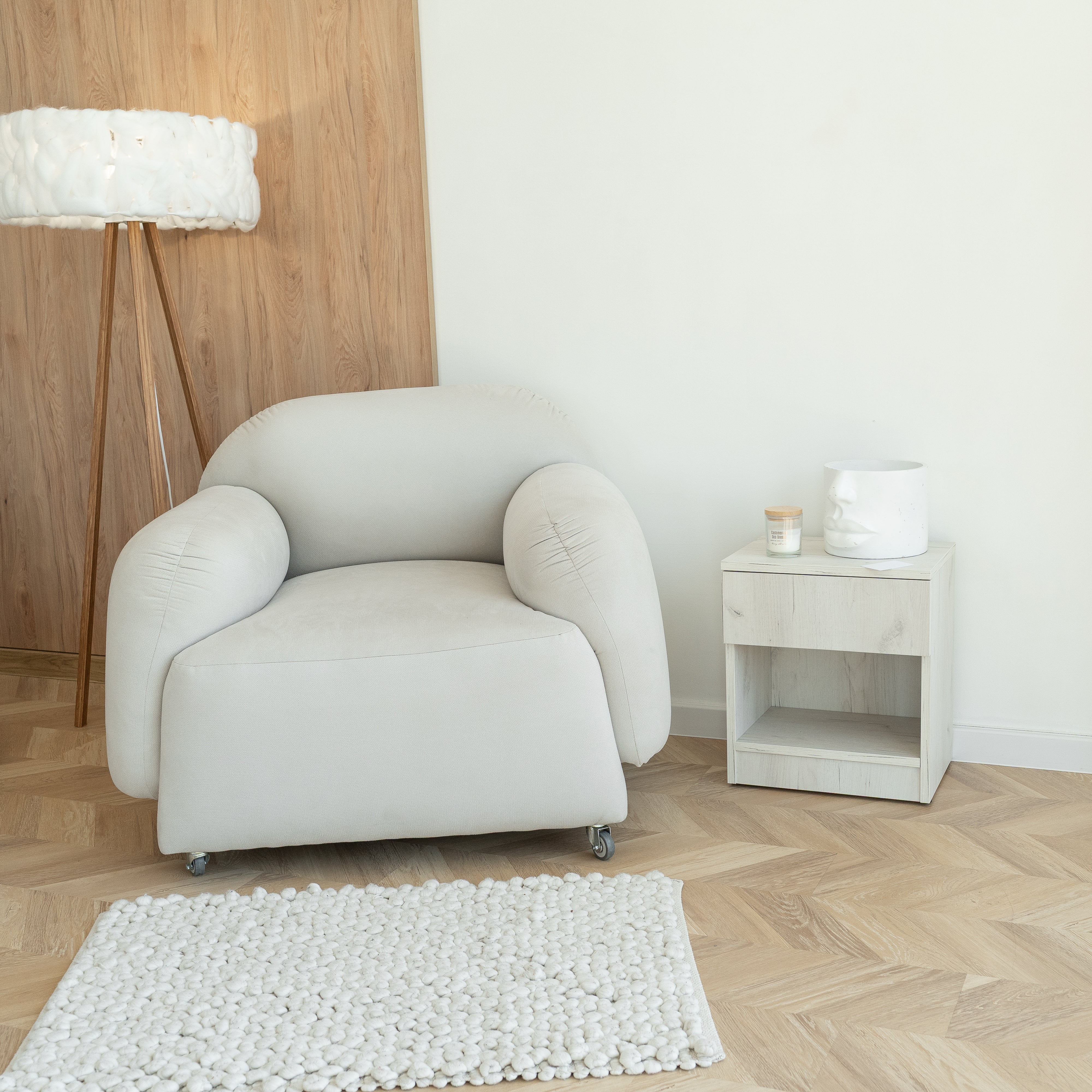 Modern Nightstand with Locked Hidden Storage B22