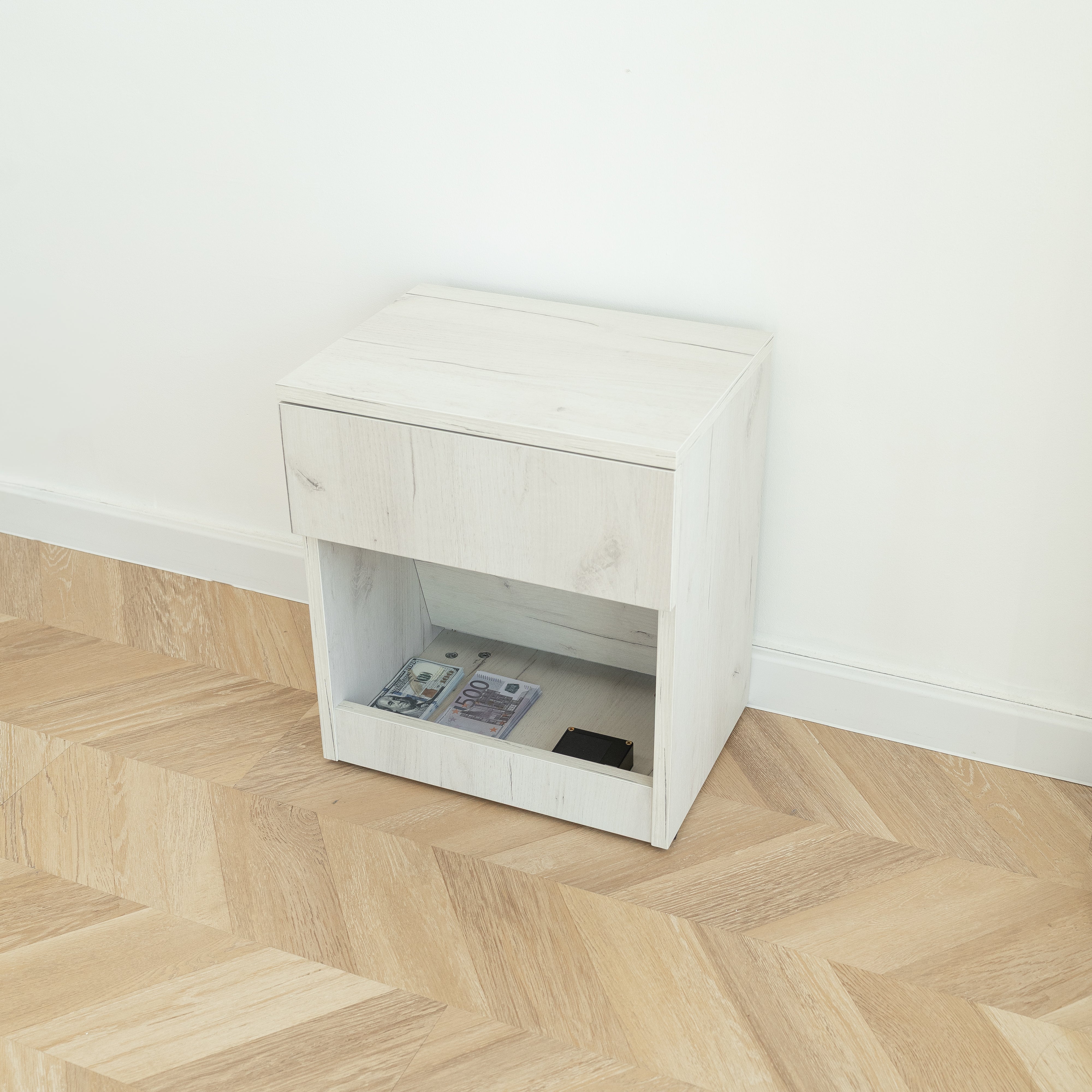Modern Nightstand with Locked Hidden Storage B22
