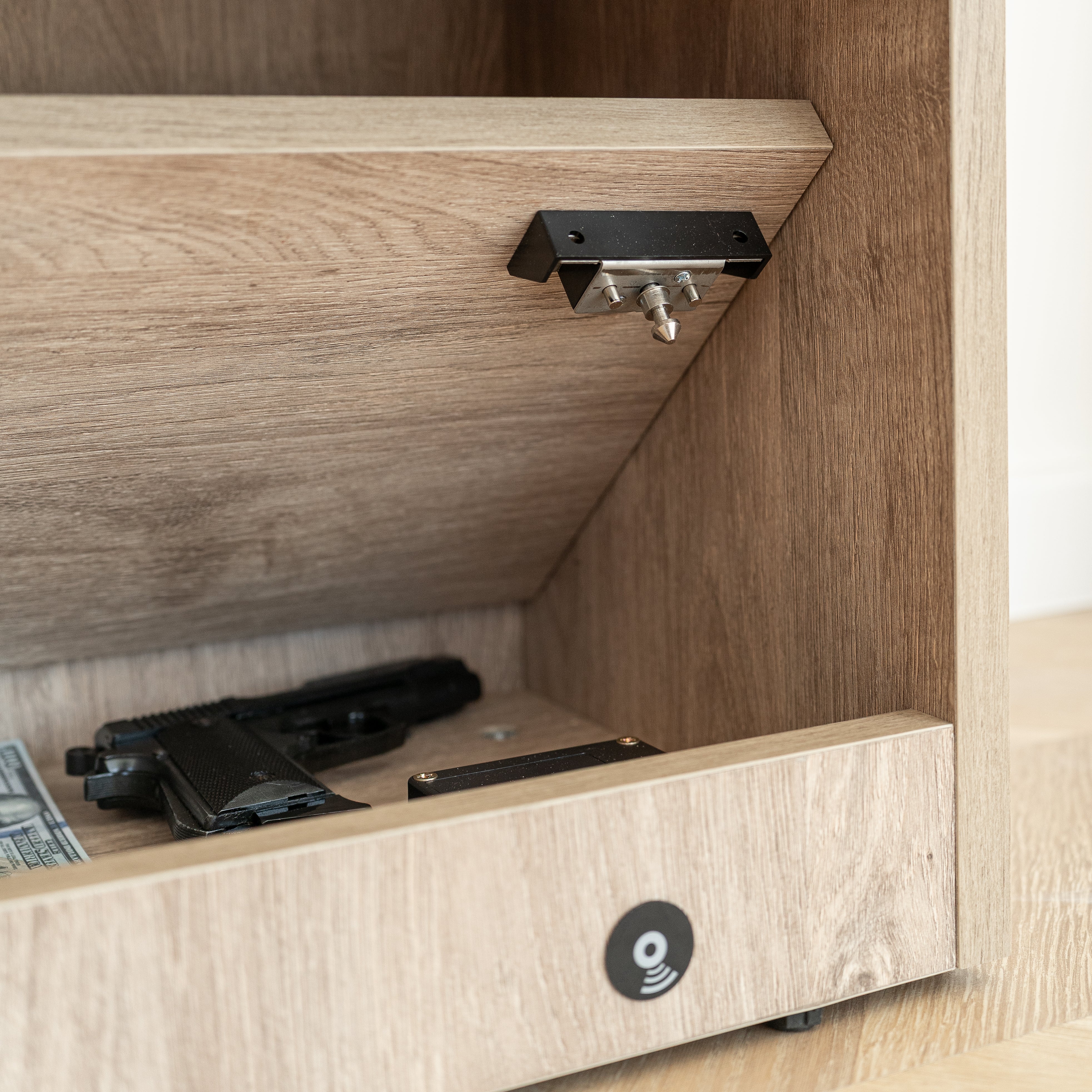 Modern Nightstand with Locked Hidden Storage B22