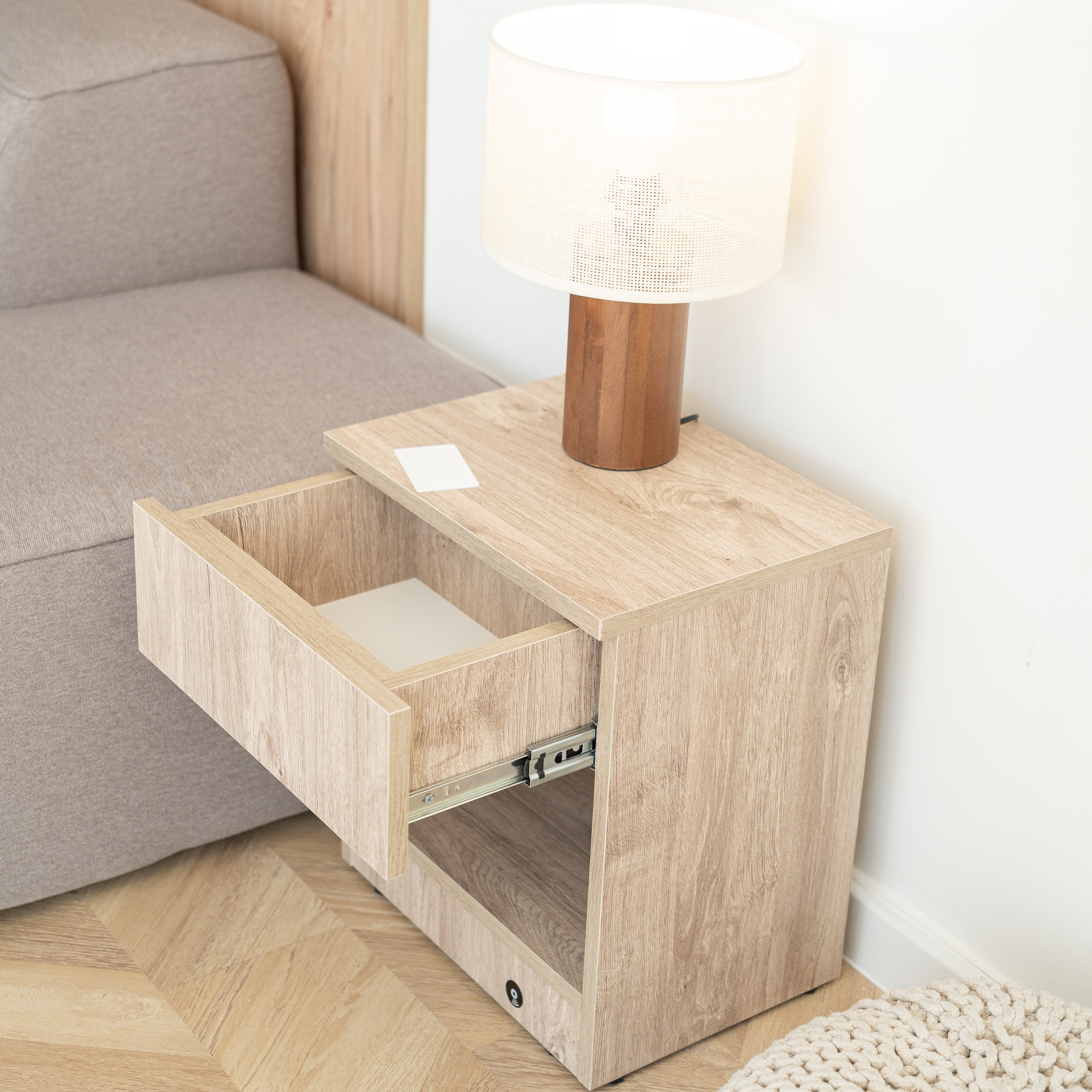 Modern Nightstand with Locked Hidden Storage B22