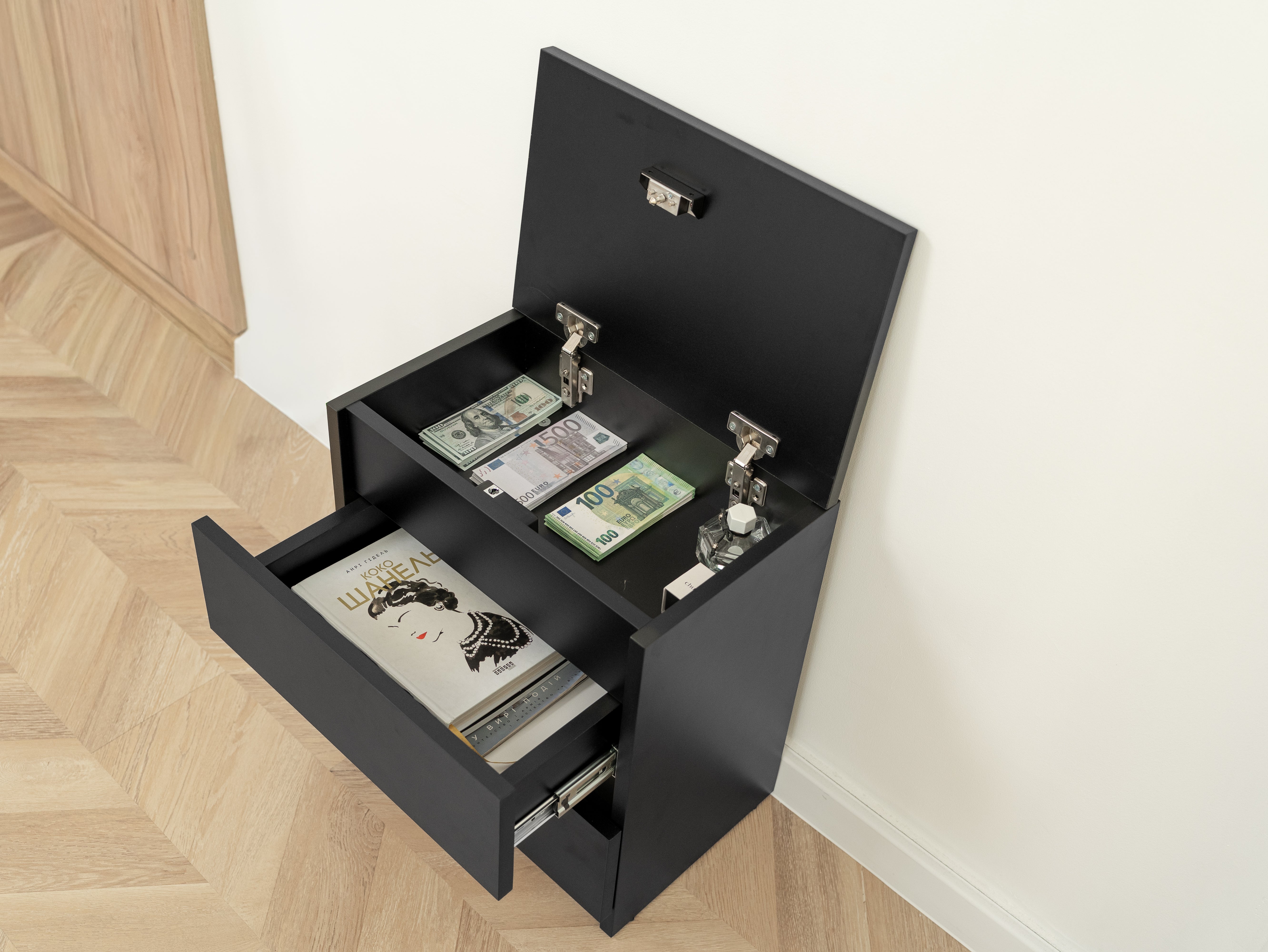Nightstand with hidden safe: Model B24