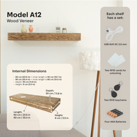 Hidden Wall-Mounted Safe Drawer A12 - Wood Veneer