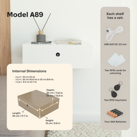 Wandmontierter Nachttisch mit verstecktem Safe