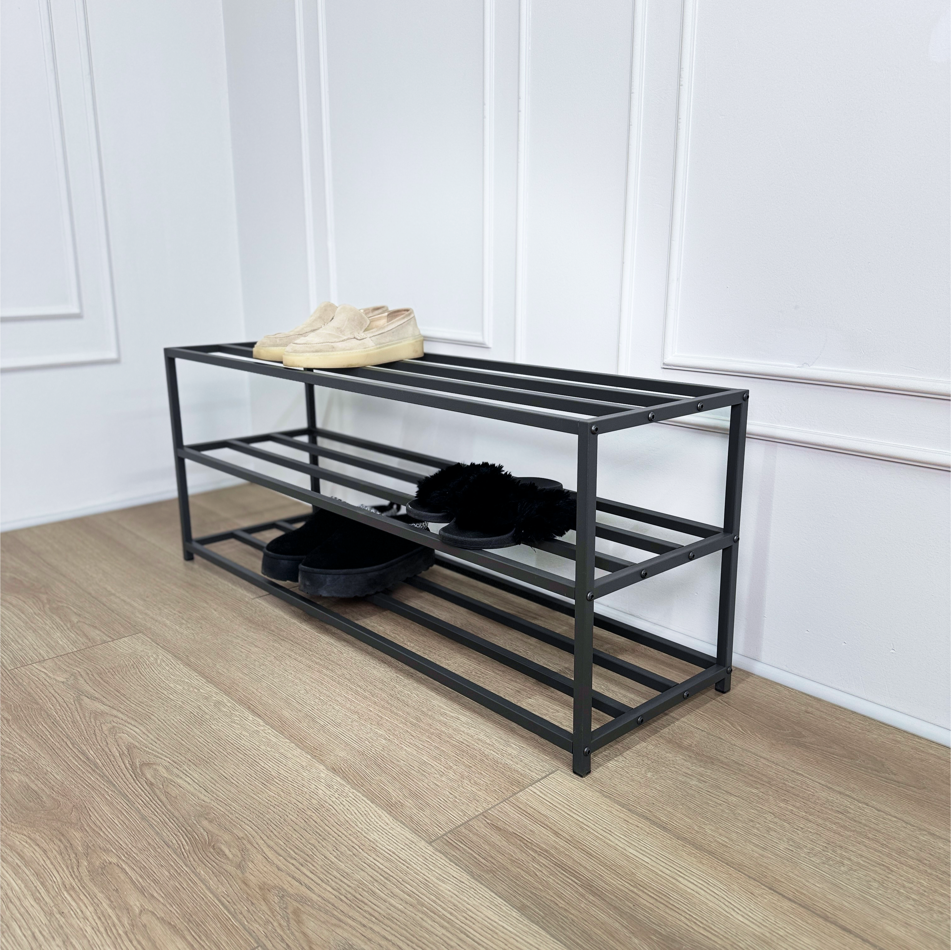 Compact Metal Shoe Rack