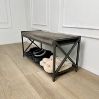 Loft-style bench with shoe storage