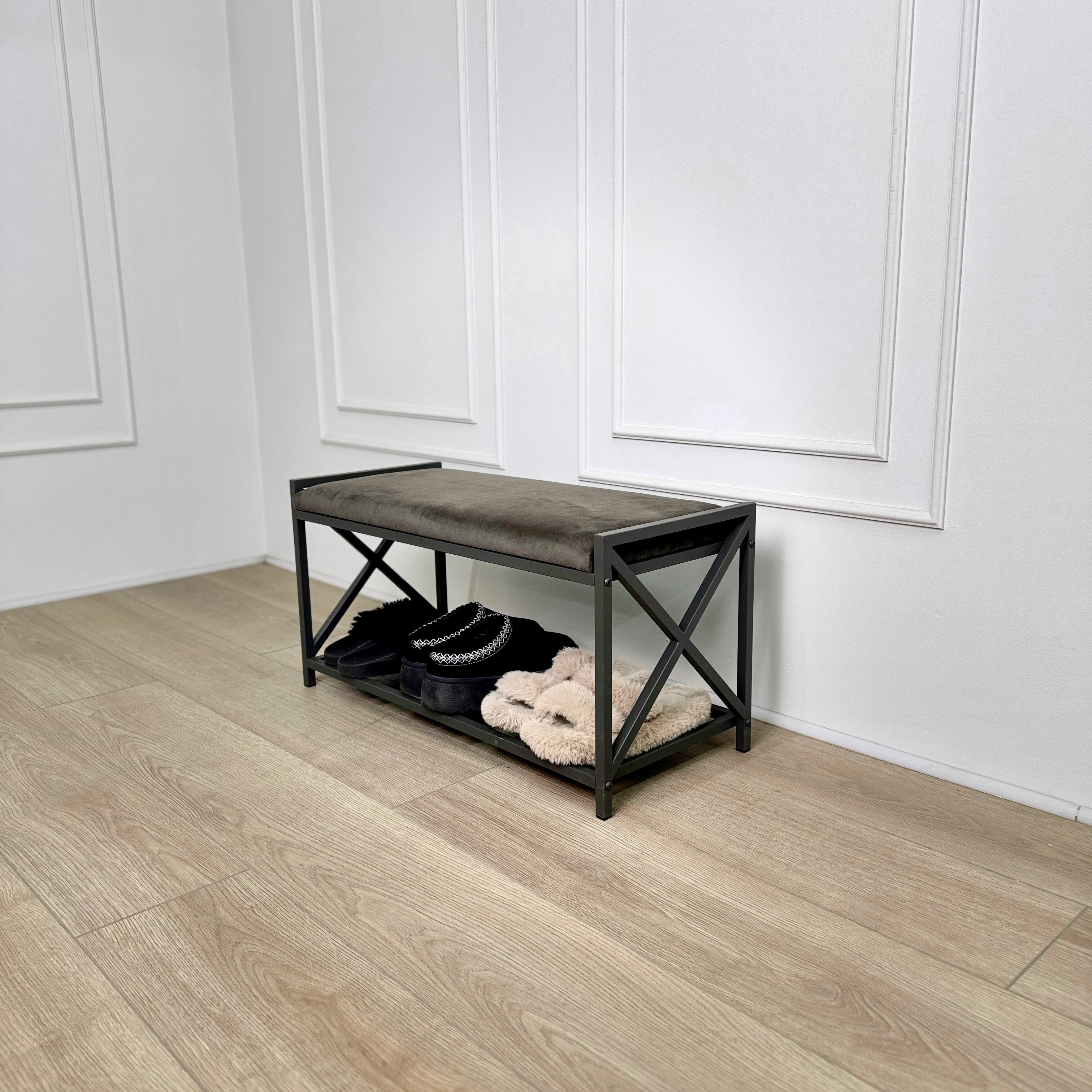 Loft-style bench with shoe storage