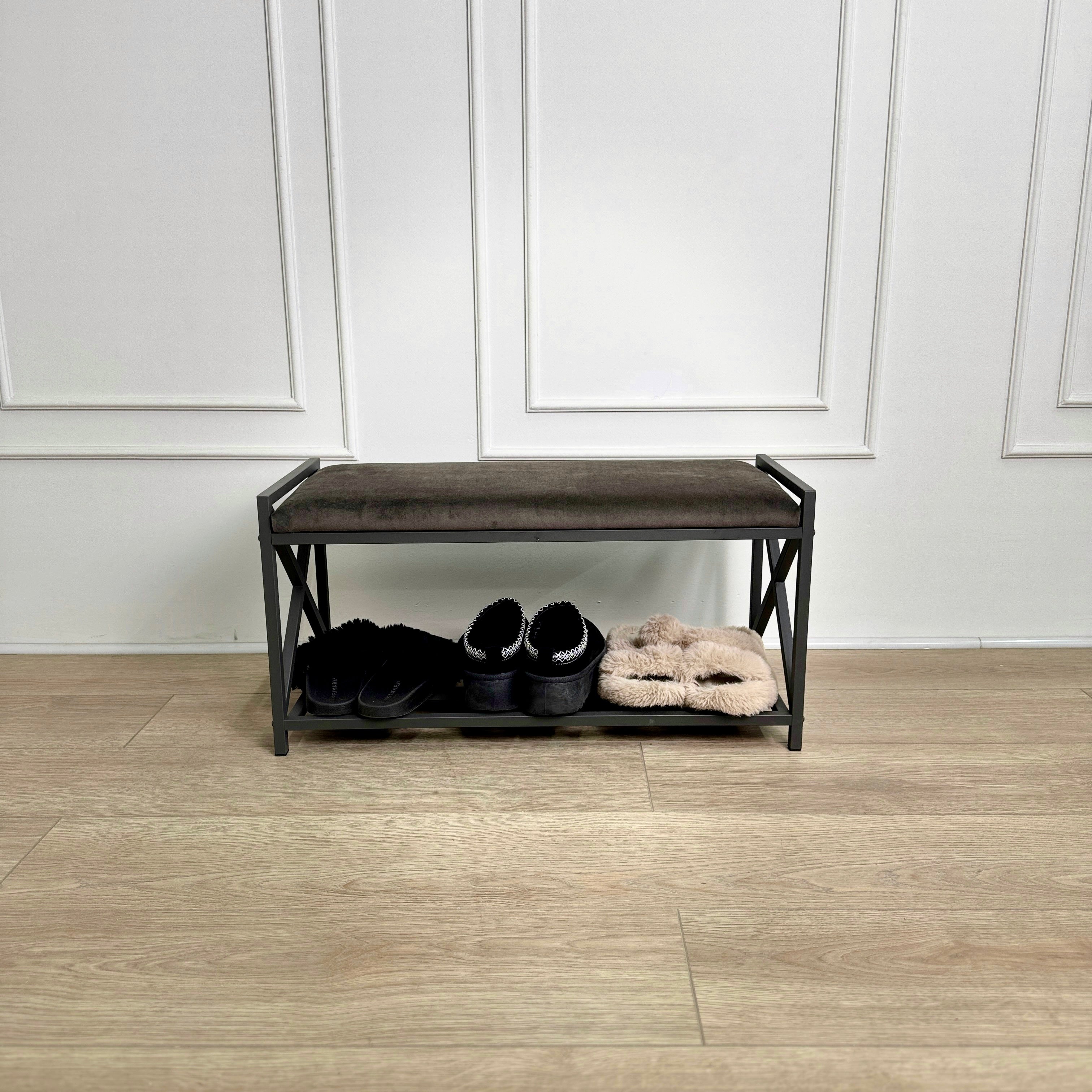 Loft-style bench with shoe storage