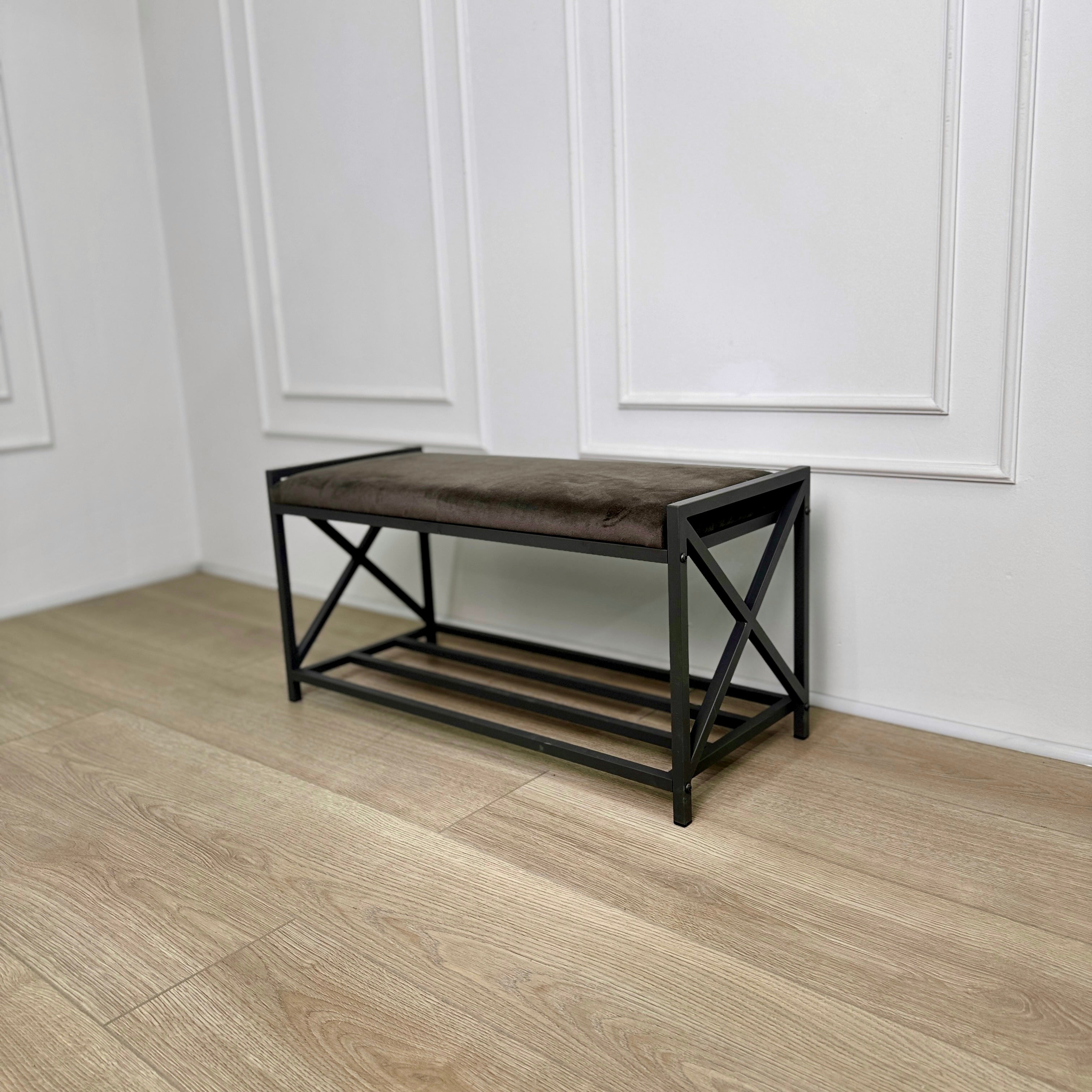 Loft-style bench with shoe storage