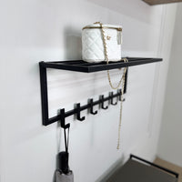 Loft Entryway Set – Upholstered Bench with 2-Tier Shoe Rack + Wall-Mounted Coat Rack | Industrial Hallway Furniture