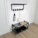 Loft Entryway Set – 2-Tier Metal Shoe Rack and Wall-Mounted Coat Rack