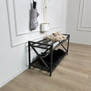 Loft Entryway Set – 2-Tier Metal Shoe Rack and Wall-Mounted Coat Rack