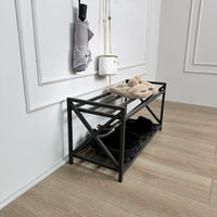 Loft Entryway Set – 2-Tier Metal Shoe Rack and Wall-Mounted Coat Rack