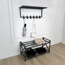 Loft Entryway Set – 2-Tier Metal Shoe Rack and Wall-Mounted Coat Rack