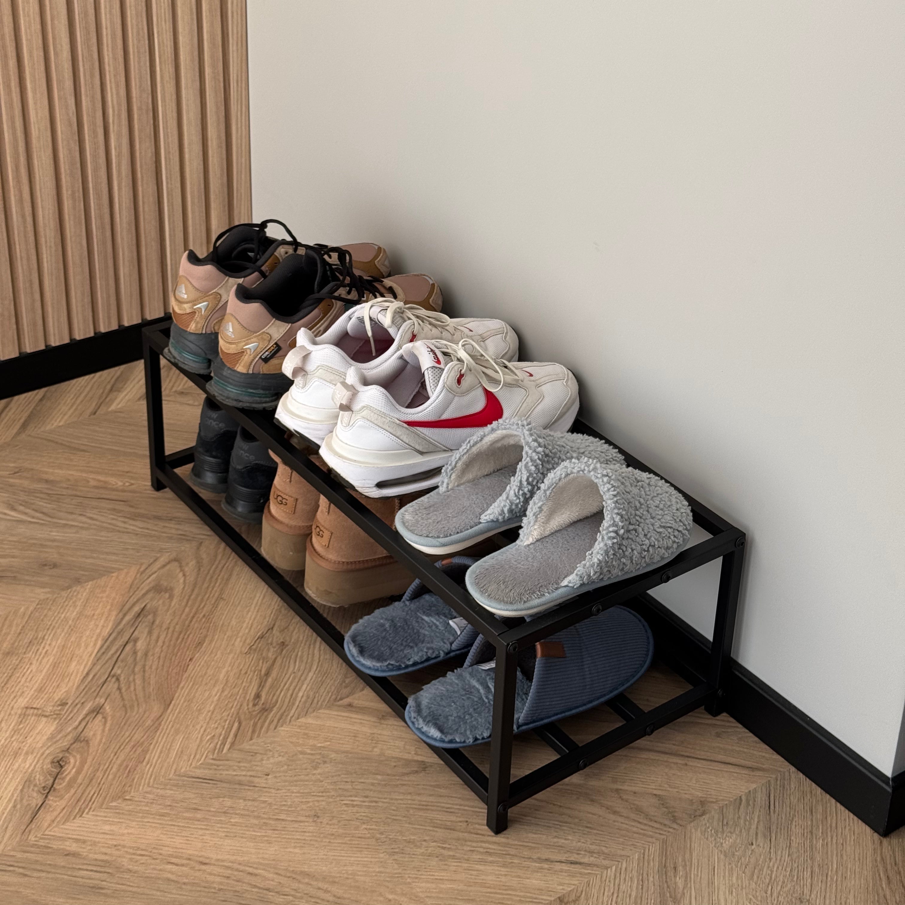 Unassembled Metal Shoe Rack