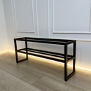 Sleek 2-Tier Black Shoe Rack