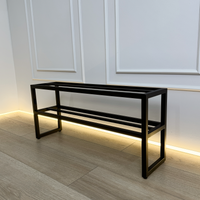 Sleek 2-Tier Black Shoe Rack