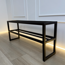 Sleek 2-Tier Black Shoe Rack
