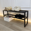 Sleek 2-Tier Black Shoe Rack