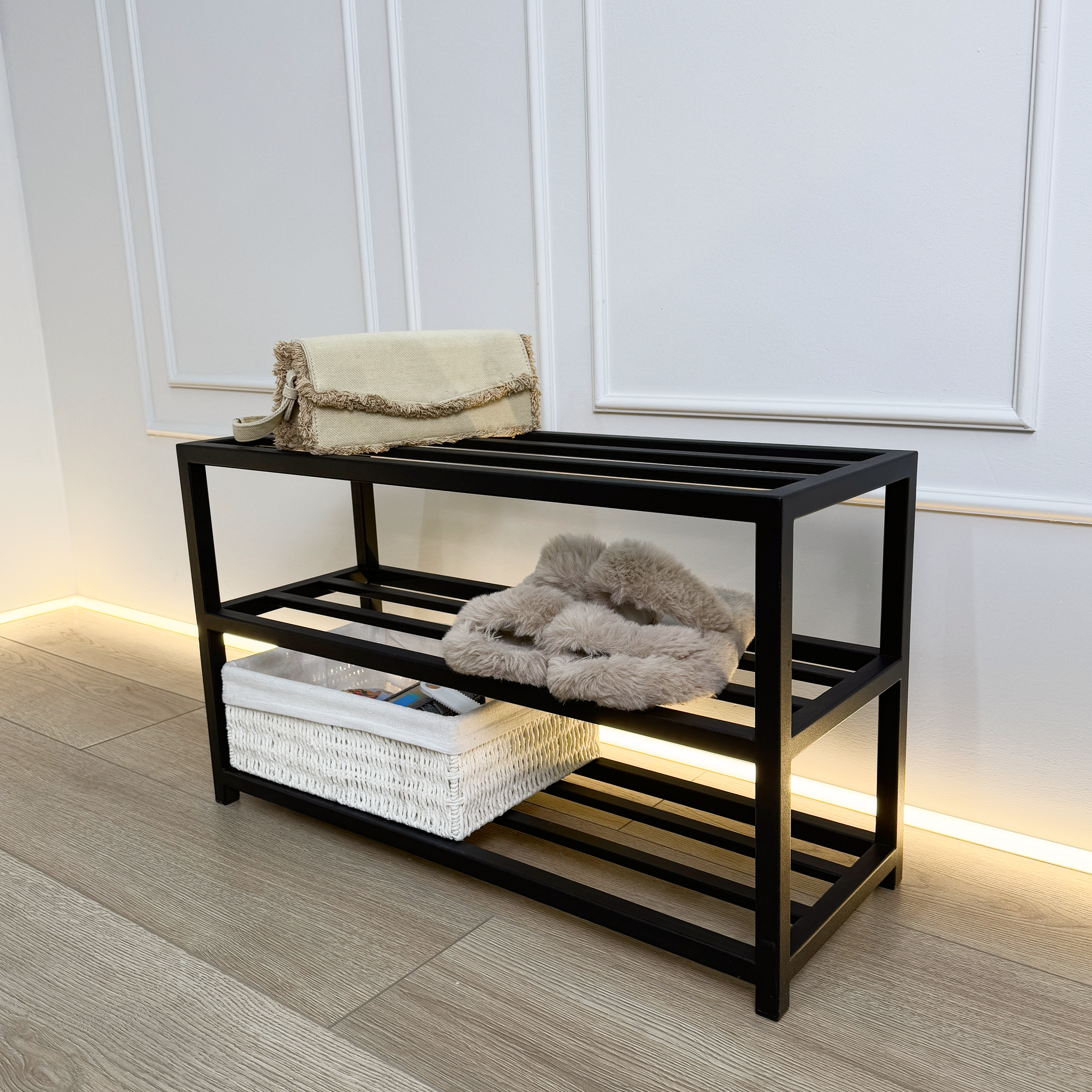 Minimalist 3-Tier Metal Shoe Rack
