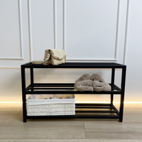 Minimalist 3-Tier Metal Shoe Rack