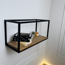 Wall-Mounted Wood & Metal Bookshelf