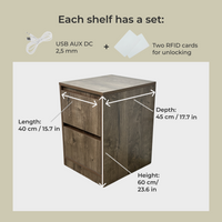 Bedside table with Locked Hidden Storage B26