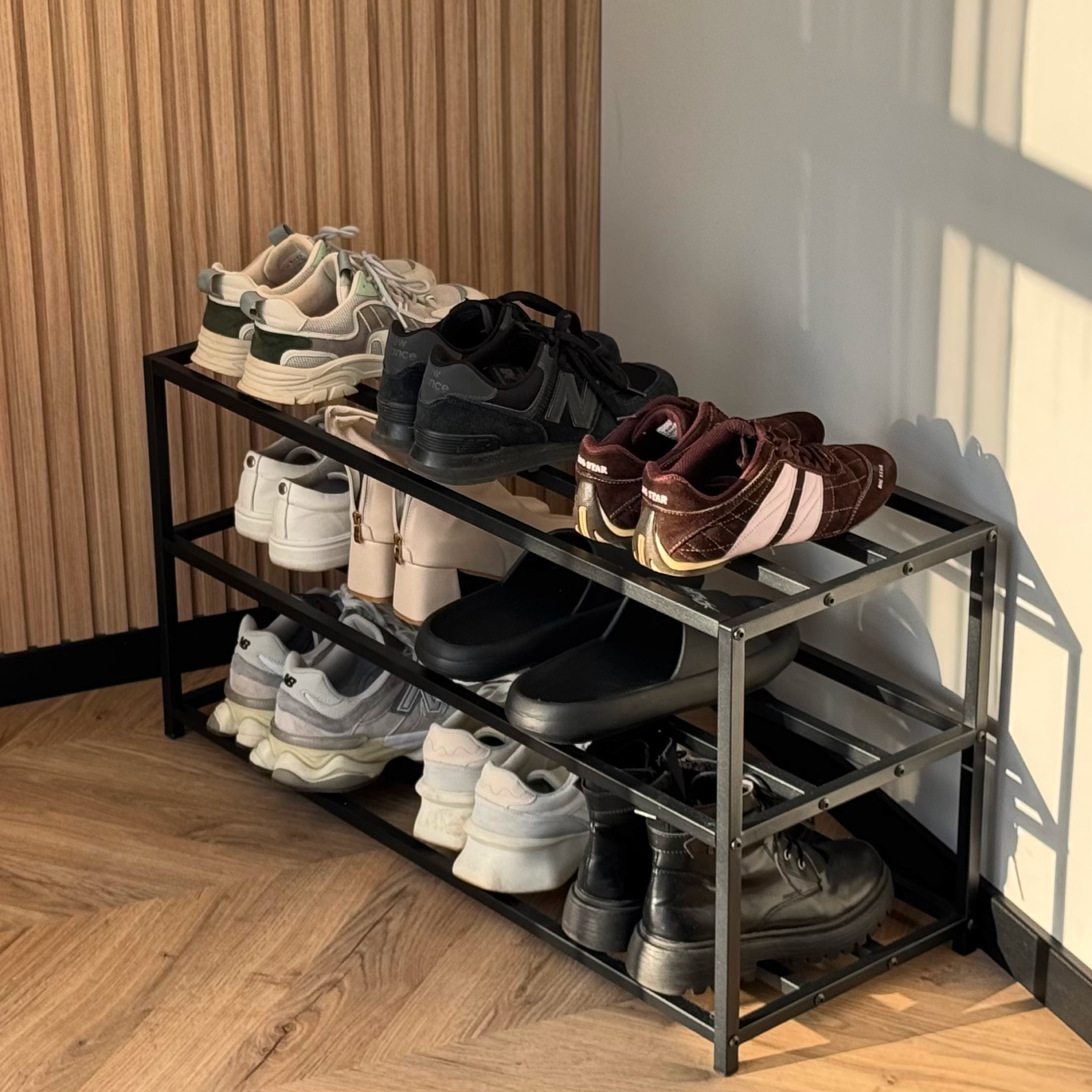 Compact Metal Shoe Rack