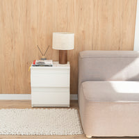 Bedside table with Locked Hidden Storage - White