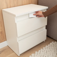 Bedside table with Locked Hidden Storage - White