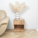 Modern Nightstand with Locked Hidden Storage - Golden Craft Oak