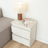 Bedside table with Locked Hidden Storage - Oak Craft White
