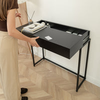 Console Table with Hidden RFID Lock Drawer - Jet Black