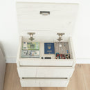 Bedside table with Locked Hidden Storage - Oak Craft White