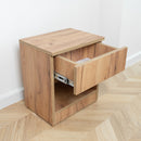 Modern Nightstand with Locked Hidden Storage - Golden Craft Oak