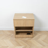 Modern Nightstand with Locked Hidden Storage - Stone Oak