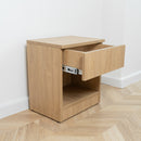 Modern Nightstand with Locked Hidden Storage - Stone Oak