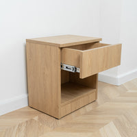 Modern Nightstand with Locked Hidden Storage - Stone Oak