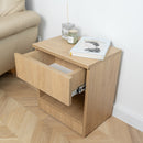 Modern Nightstand with Locked Hidden Storage - Stone Oak