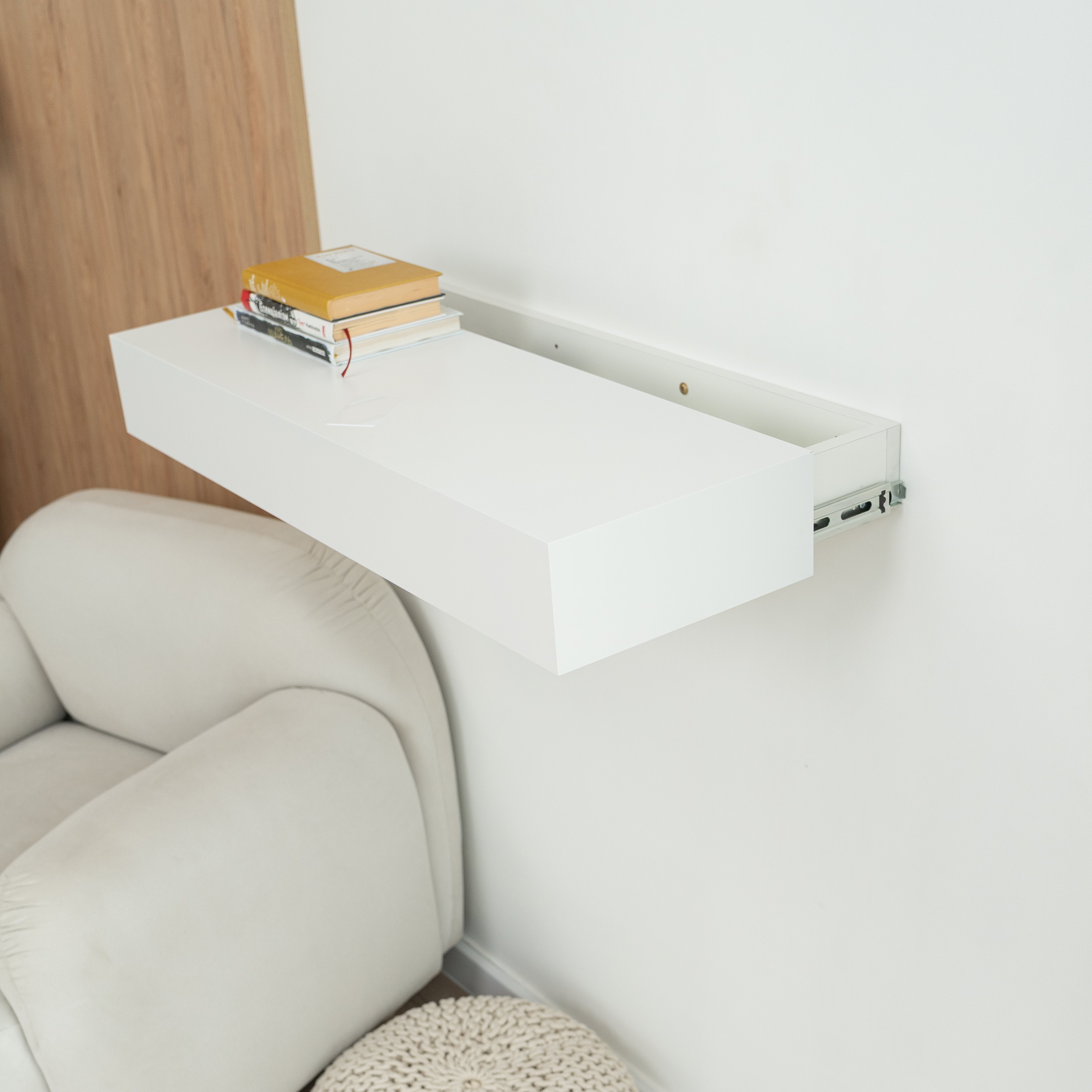 Smart Hidden Drawer Shelf - Signal White