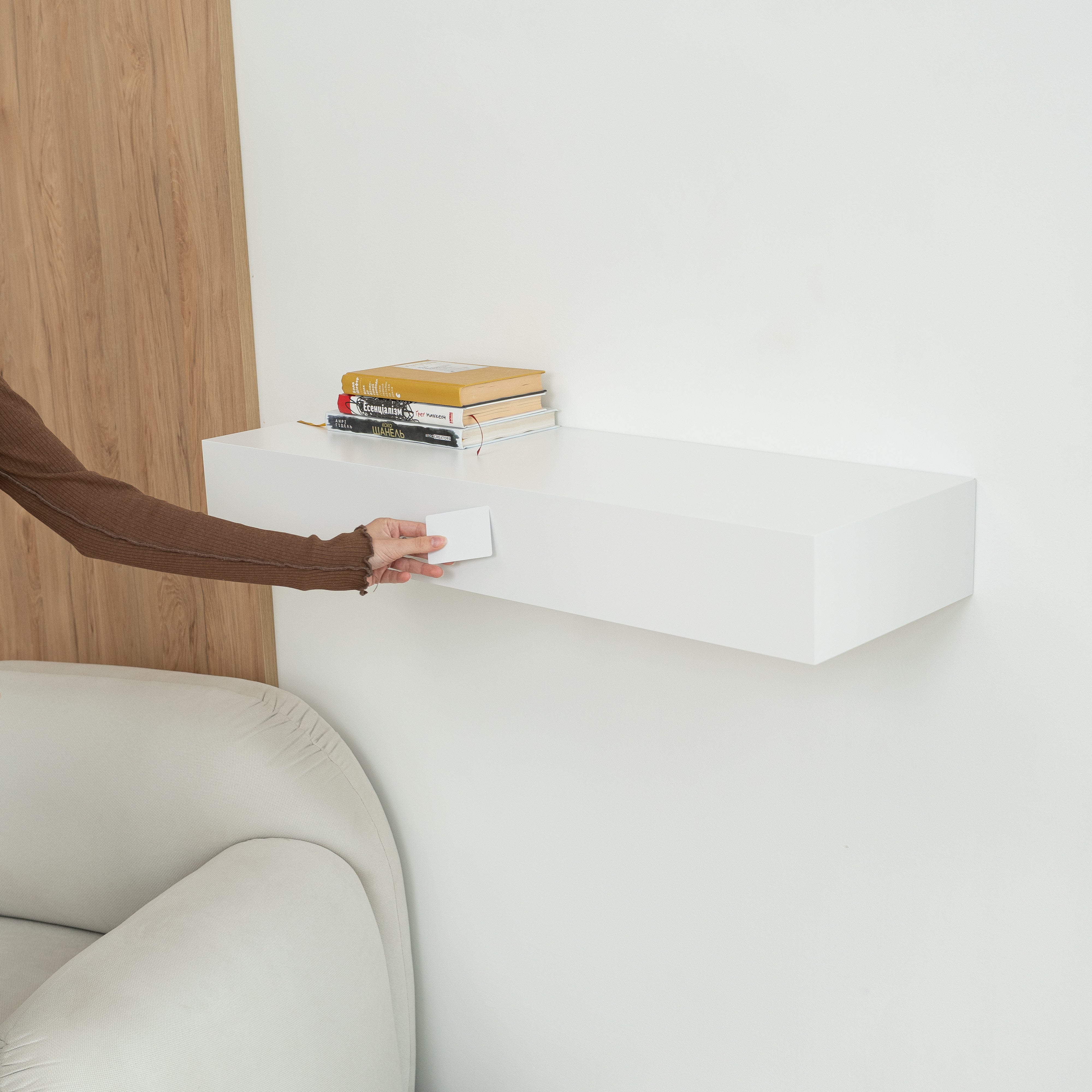 Smart Hidden Drawer Shelf - Signal White