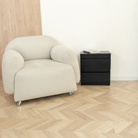 Bedside table with Locked Hidden Storage - Black