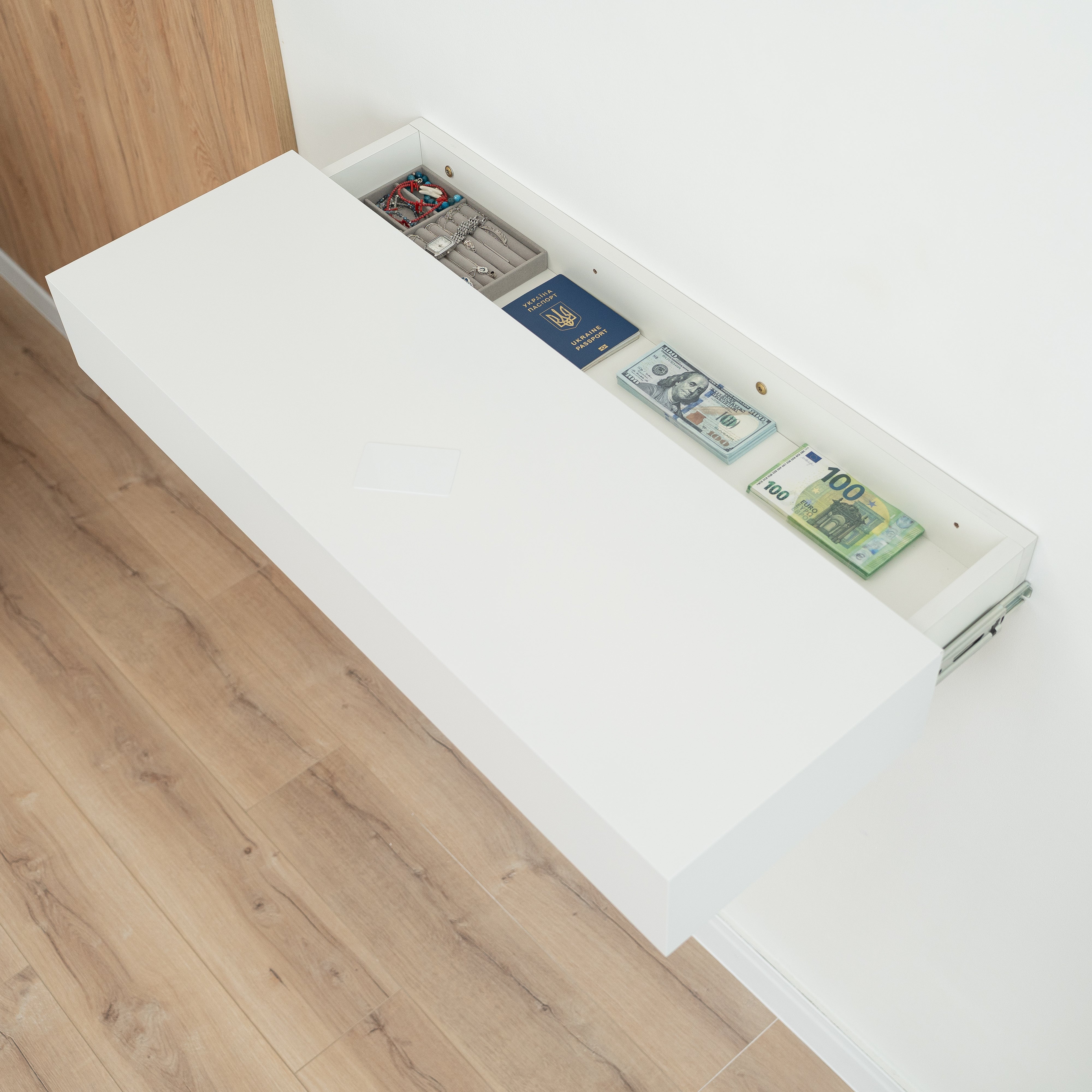 Smart Hidden Drawer Shelf - Signal White