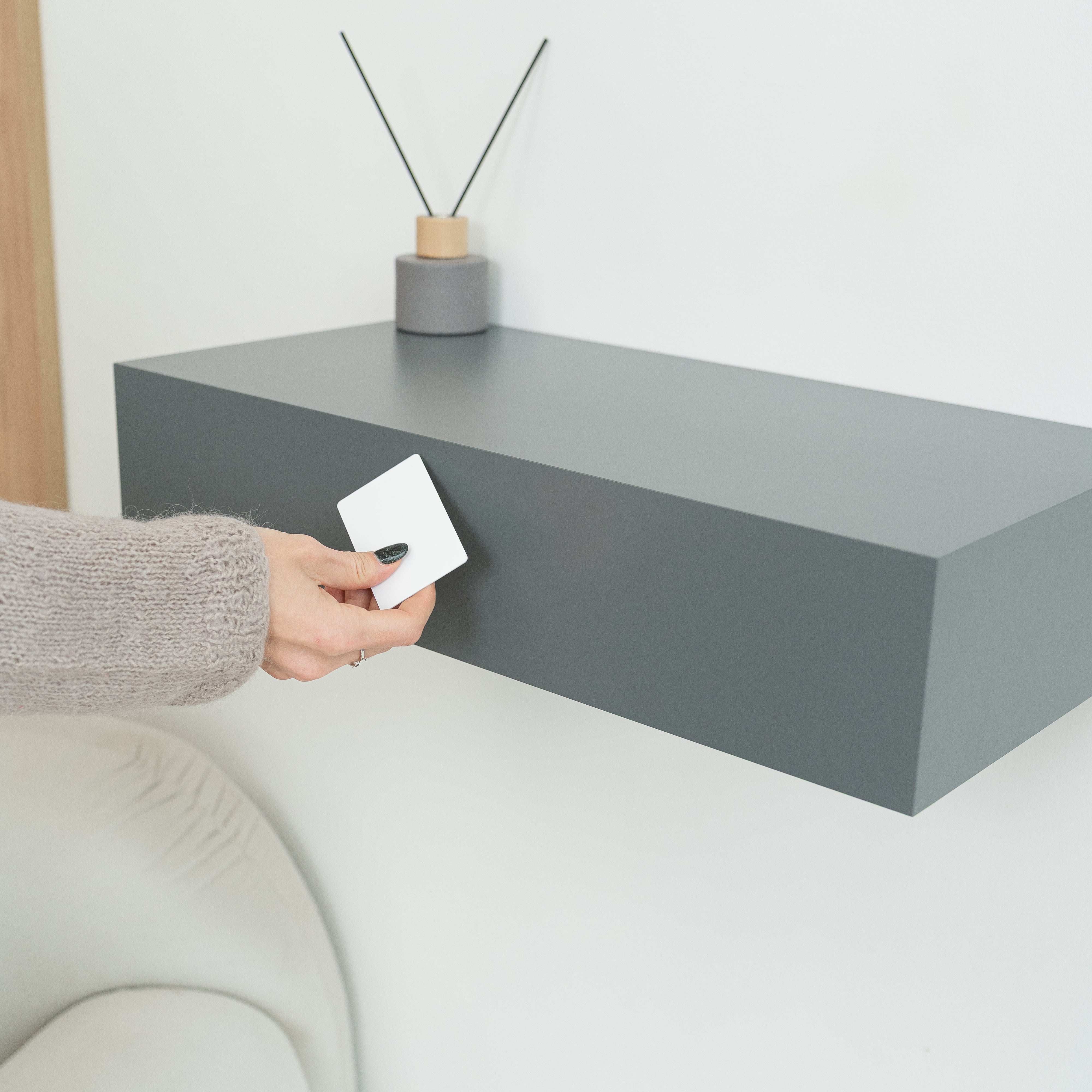 Smart Hidden Drawer Shelf - Basalt Gray