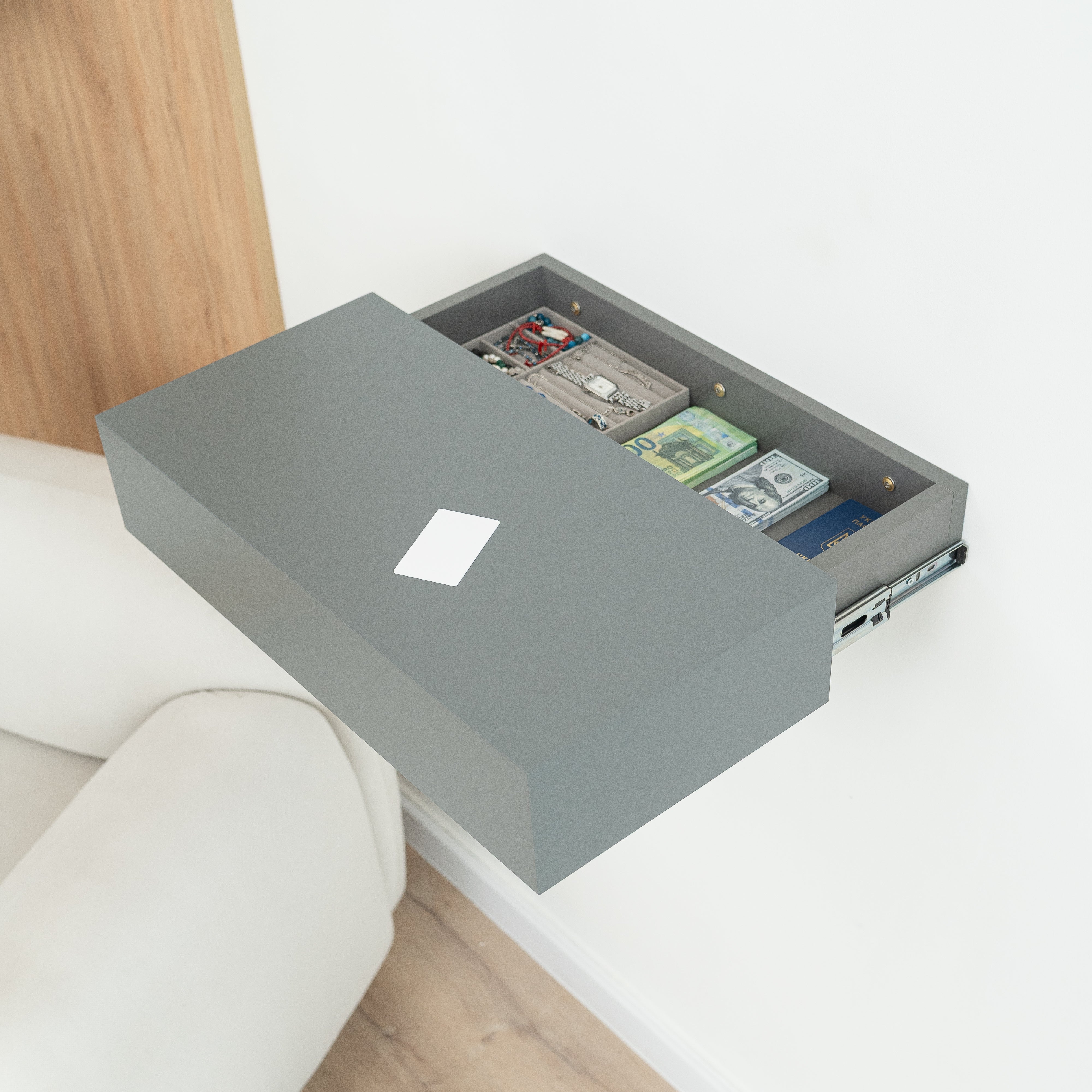 Smart Hidden Drawer Shelf - Basalt Gray