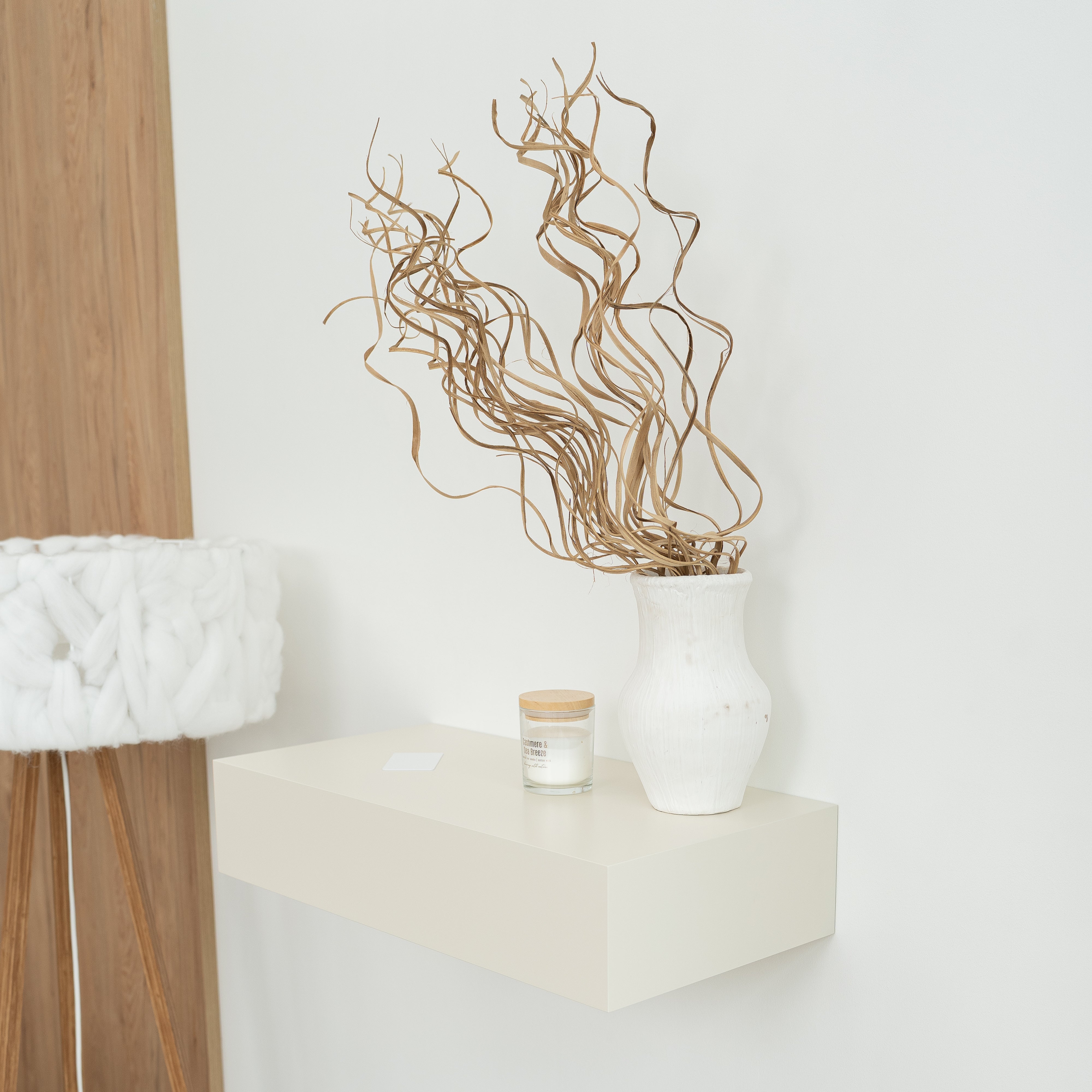 Smart Hidden Drawer Shelf - Pearl White