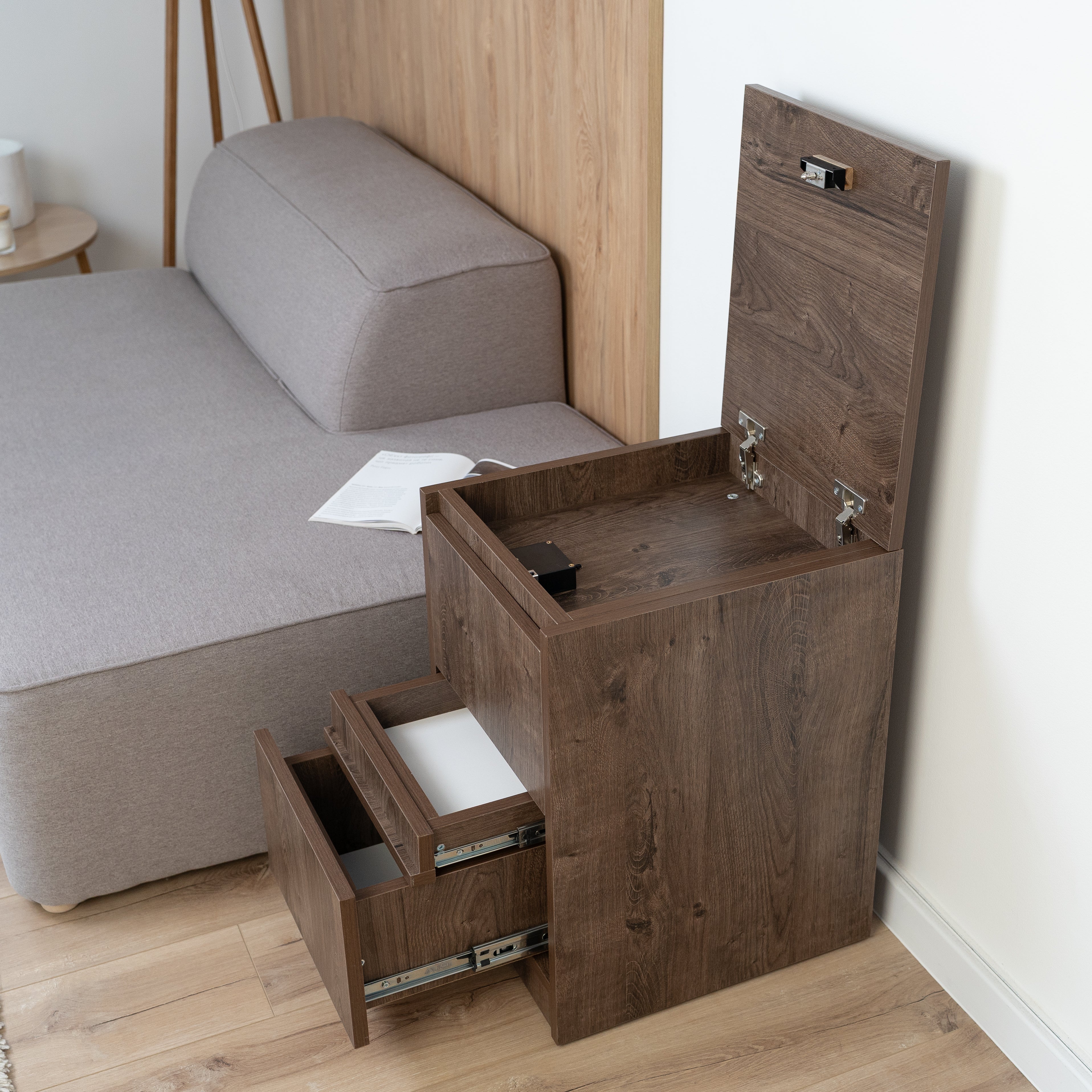 Bedside table with Locked Hidden Storage B26